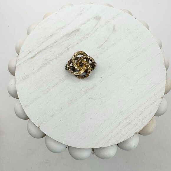 Antique Victorian yellow gold filled lovers knot Etched Pin Fob Brooch C Clasp - Picture 3 of 7